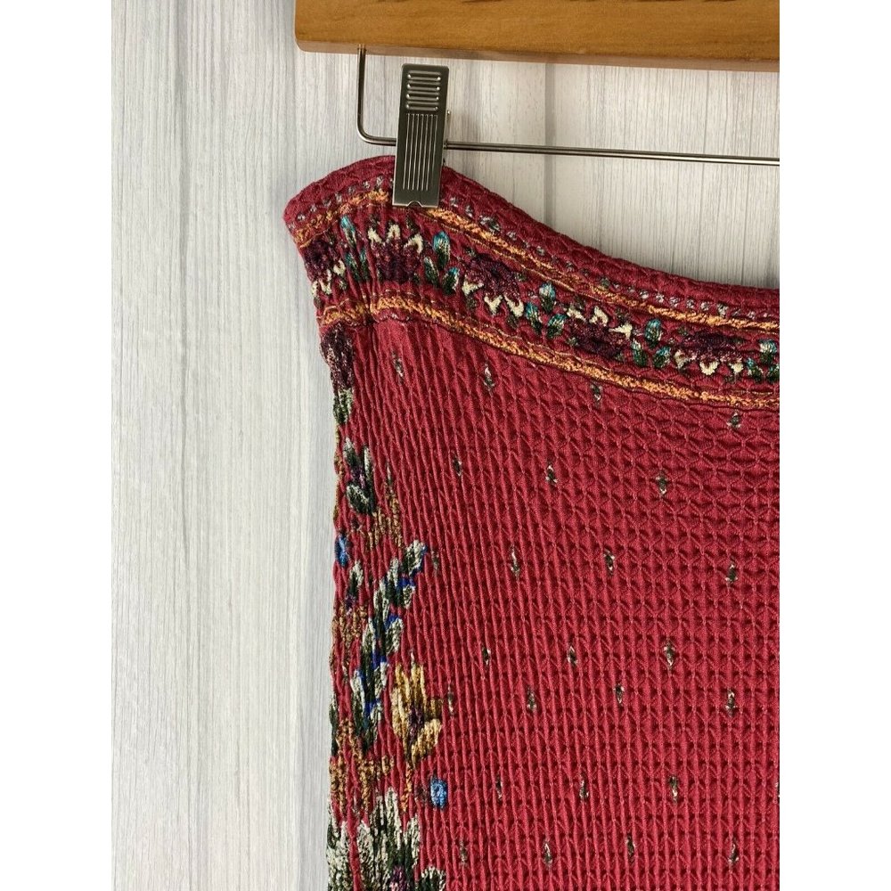 Farm Rio Anthropologie Red Catalina Midi Skirt - Picture 5 of 9